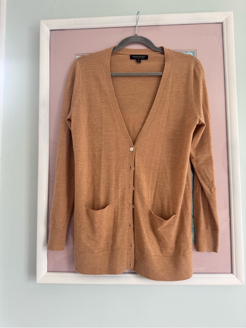 Banana Republic Women's Camel/Tan V-Neck Button Cardigan